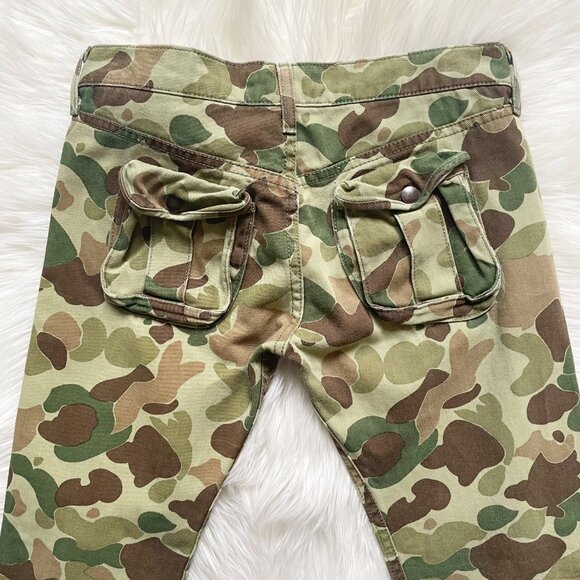 VTG Junya Watanabe Comme des Garçons Army Khaki Green Camo Cotton Slim Pants - Picture 4 of 8